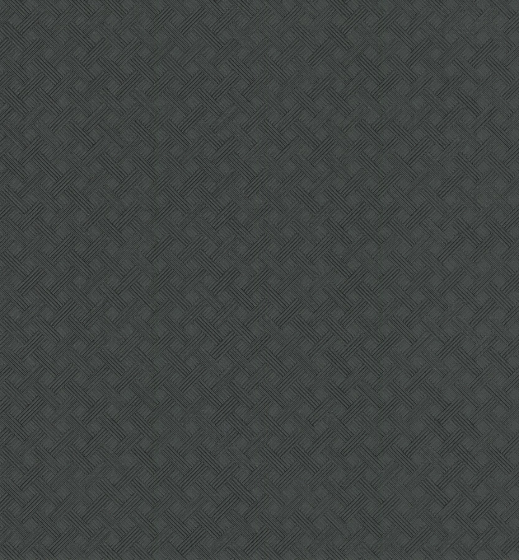 Dark charcoal gray herringbone wallpaper texture with a subtle diagonal weave.