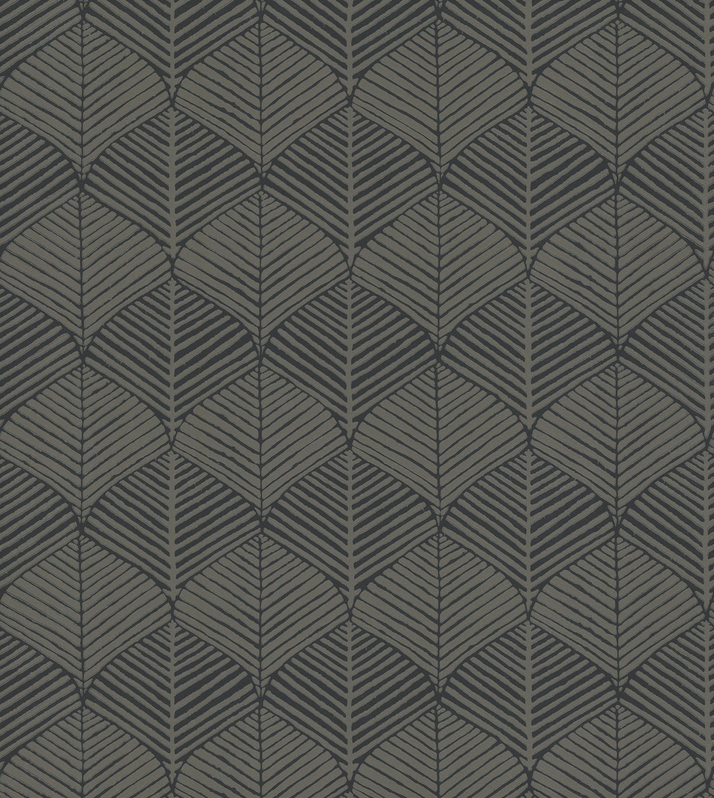 Dark charcoal wallpaper with black geometric leaf-pattern diamonds.