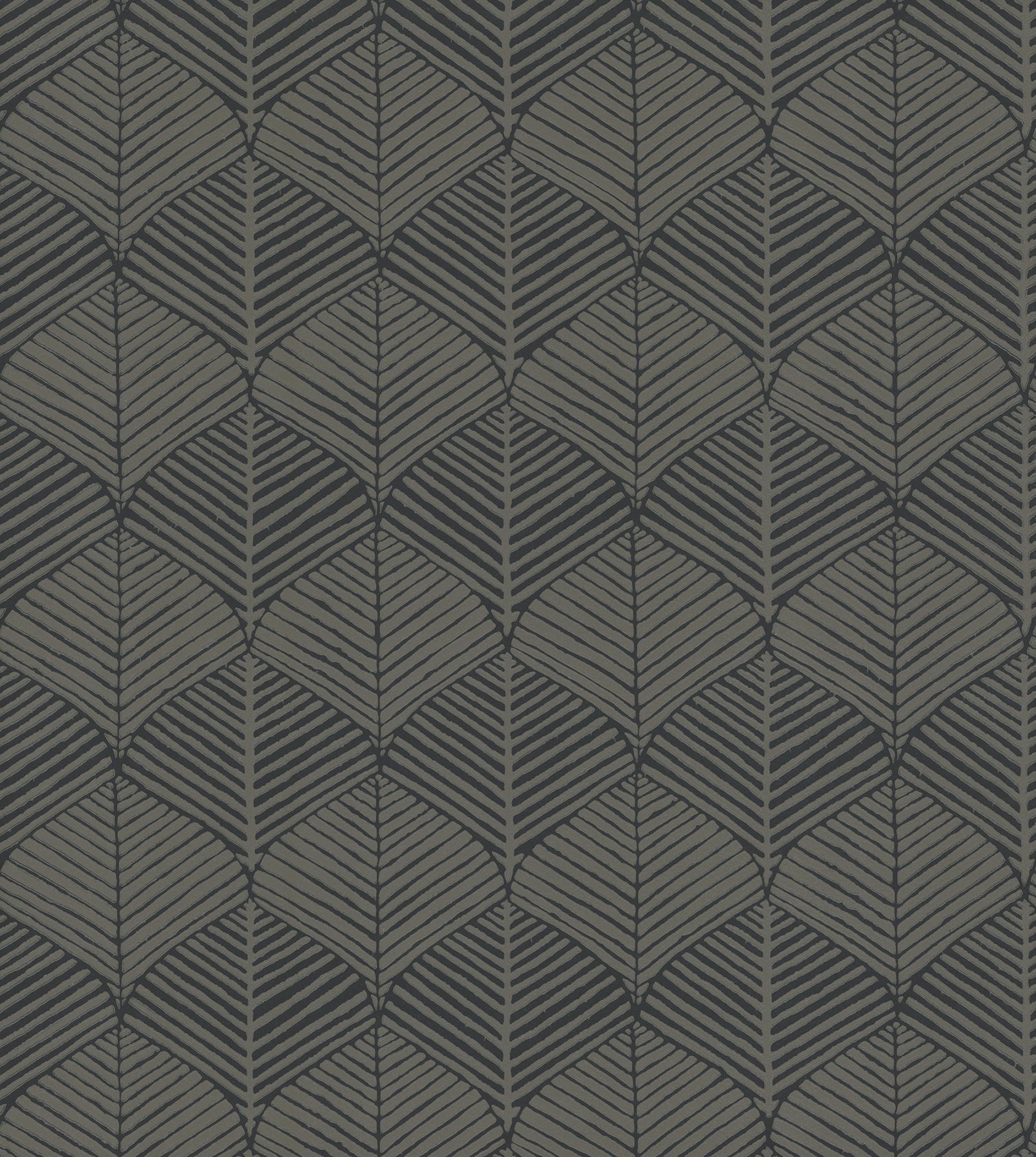Dark charcoal wallpaper with black geometric leaf-pattern diamonds.