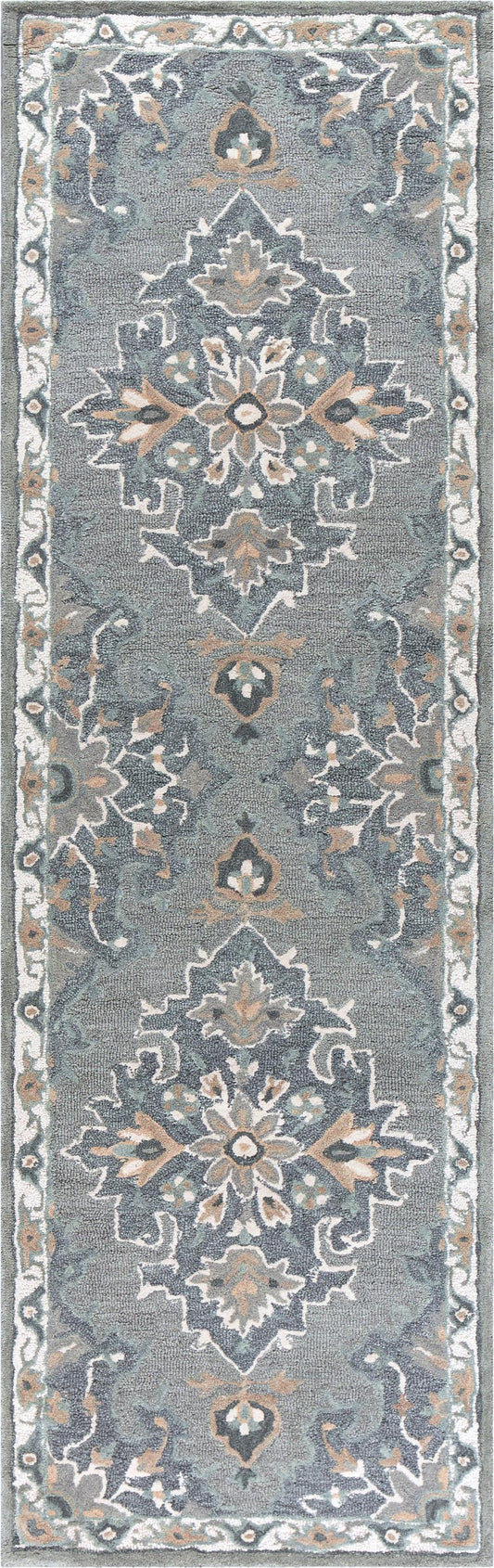 Resonant traditional rug runner, 2' x 8'.