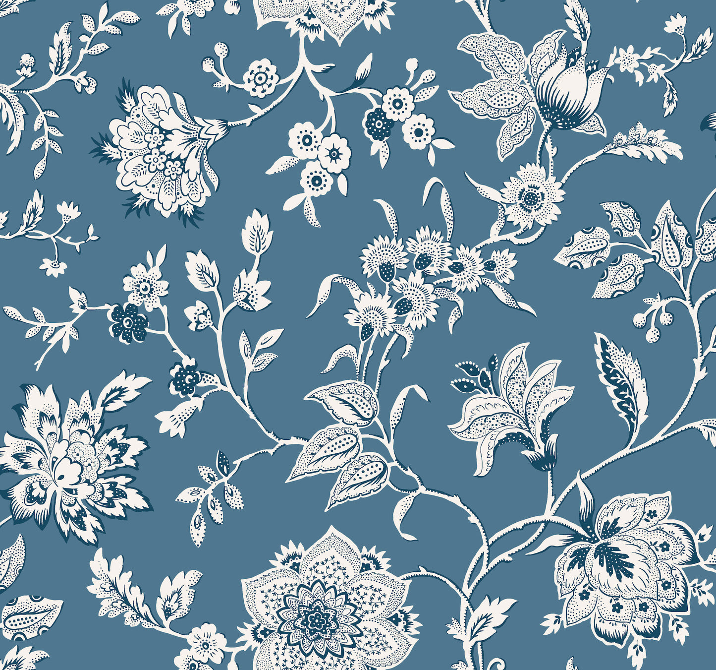 York Wallcoverings Toile Resource Library Sutton Blue Wallpaper Coastal Toile Blues   - RT7821