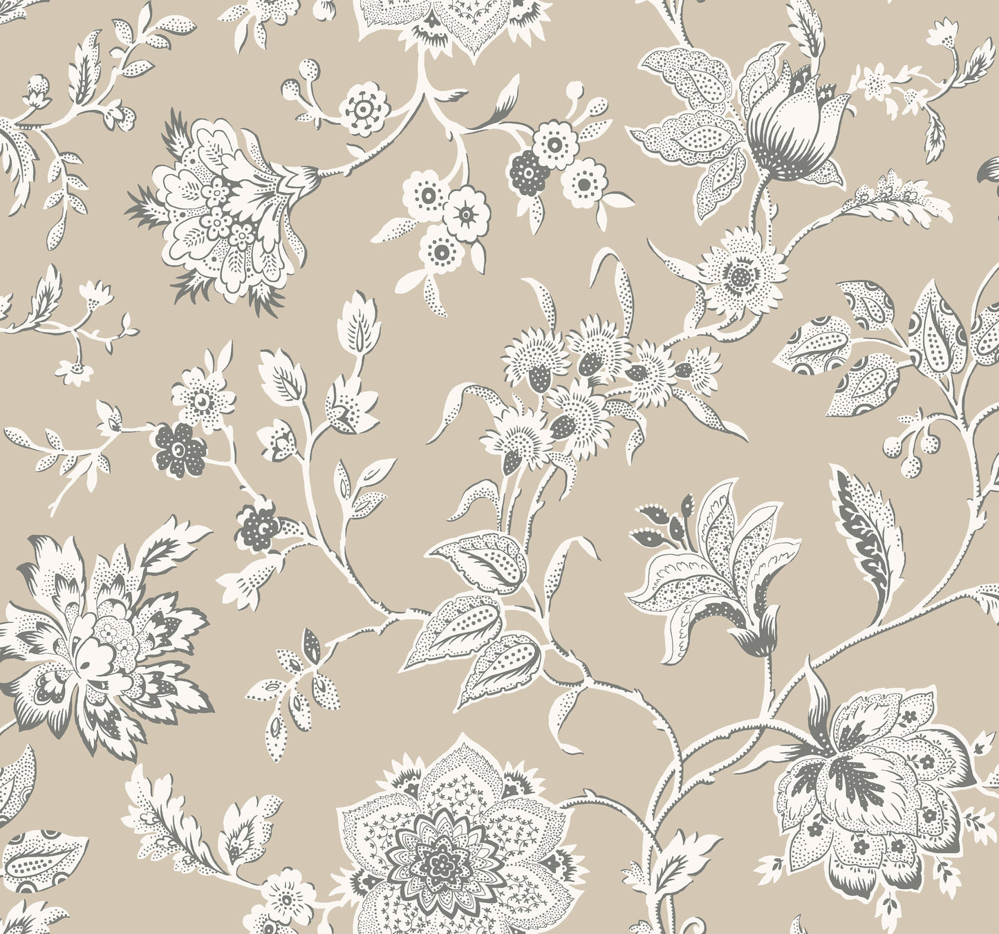 York Wallcoverings Toile Resource Library Sutton Taupe Wallpaper Coastal Toile Beiges   - RT7822