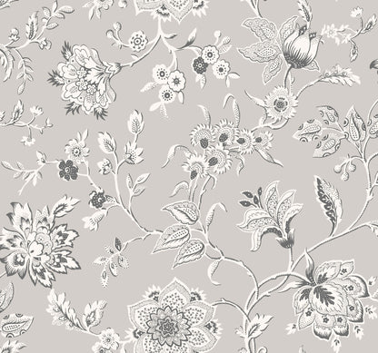 York Wallcoverings Toile Resource Library Sutton Grey Wallpaper Coastal Toile Greys   - RT7823