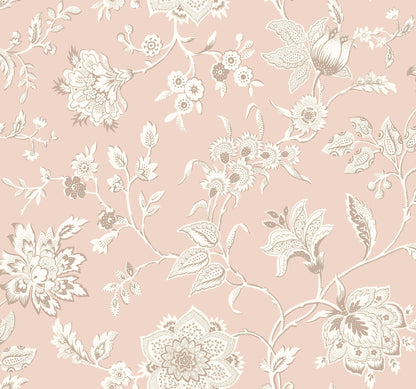 York Wallcoverings Toile Resource Library Sutton Blush Wallpaper Coastal Toile Pinks   - RT7825
