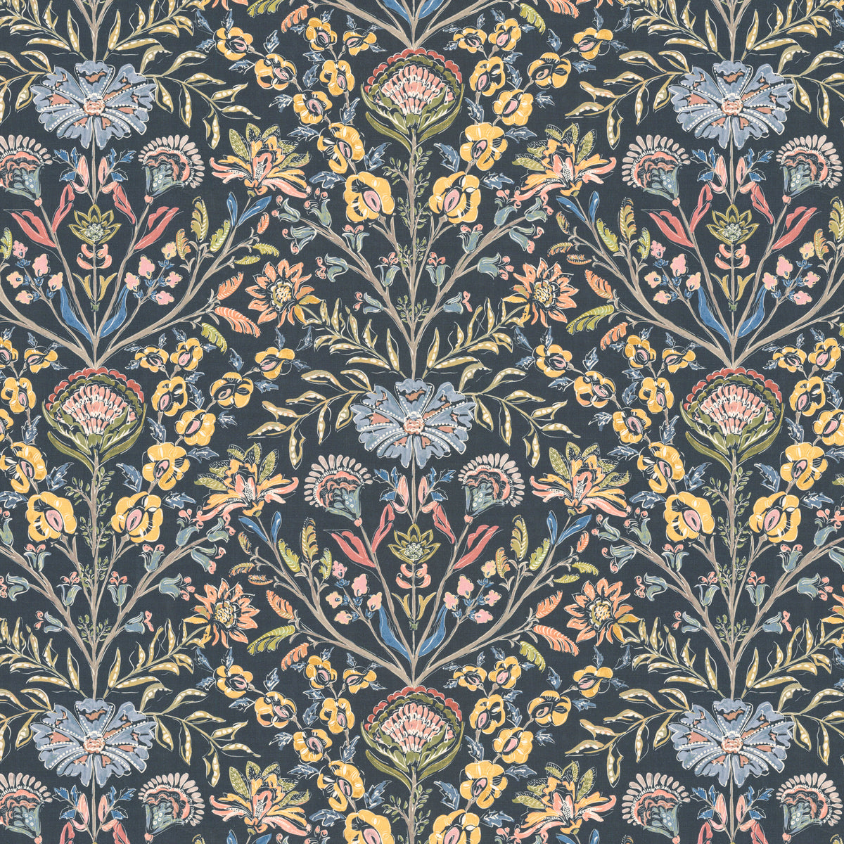 STOUT TEXTILES  MULTIPURPOSE,PRINT TRANSITIONAL,, FLORAL MULTI/DARK   - RUFF-3