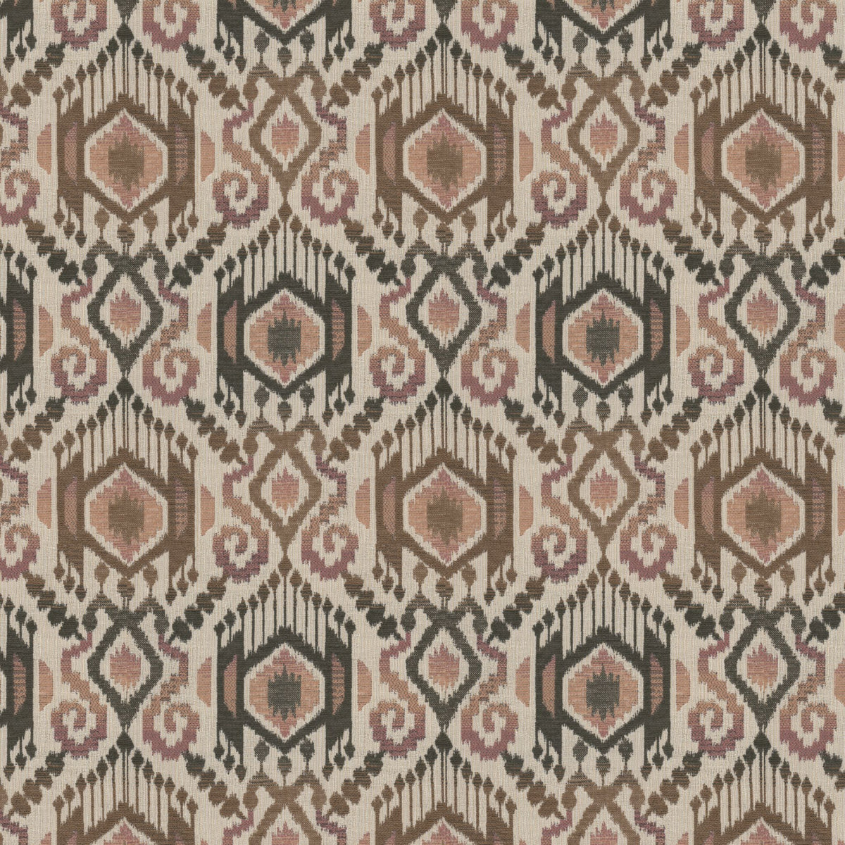 STOUT TEXTILES  UPHOLSTERY,WOVENS TRADITIONAL, IKAT CLAY,TILE   - RUST-3