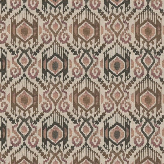 STOUT TEXTILES  UPHOLSTERY,WOVENS TRADITIONAL, IKAT CLAY,TILE   - RUST-3