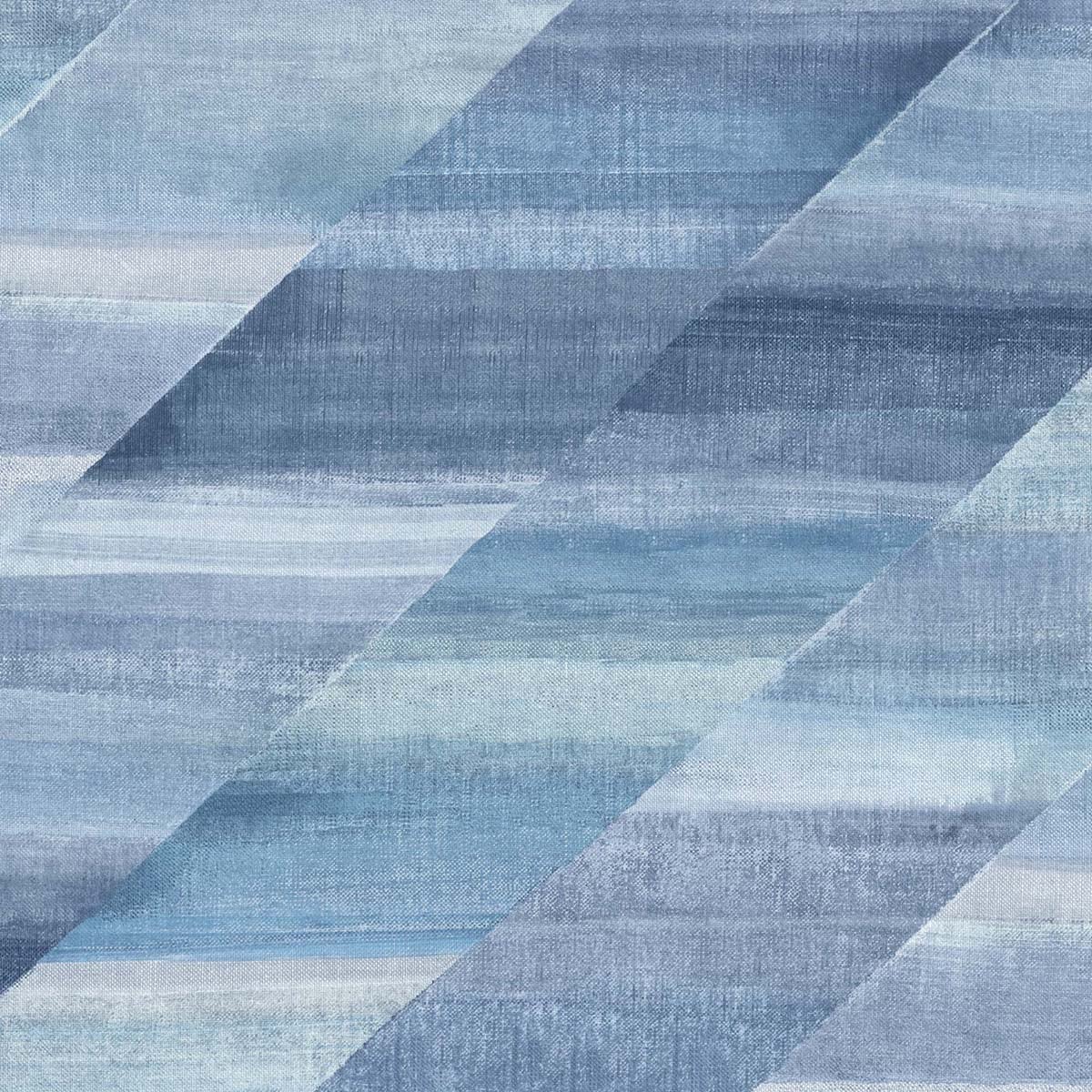 Seabrook Designs Boho Rhapsody Rainbow Diagonals Abstract Bohemian Blue Matte Sidewall - RY30302