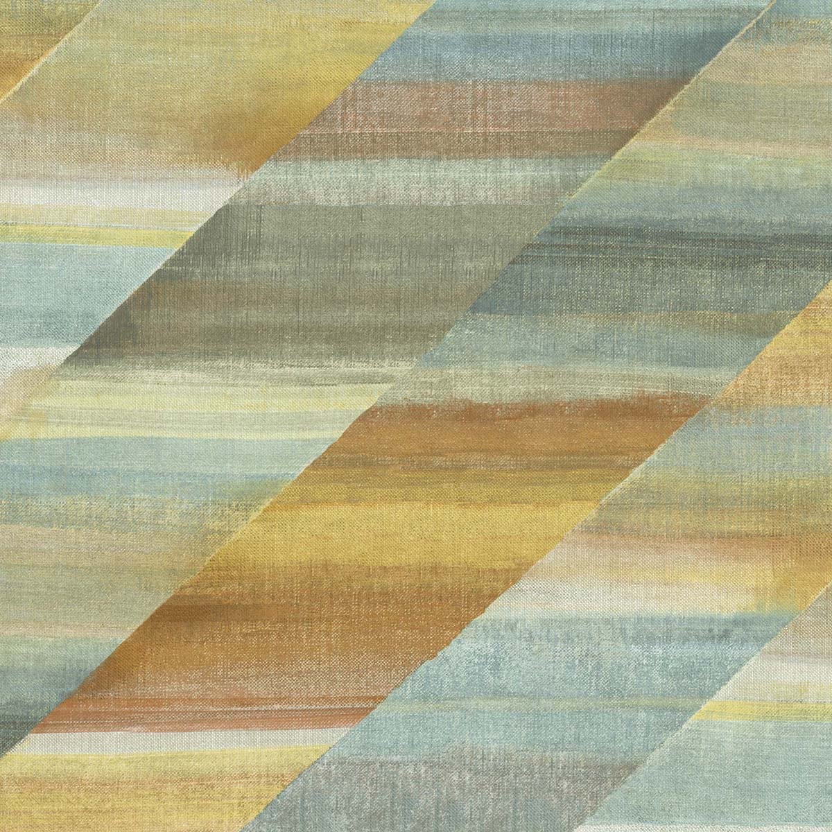 Seabrook Designs Boho Rhapsody Rainbow Diagonals Abstract Bohemian Orange Matte Sidewall - RY30303