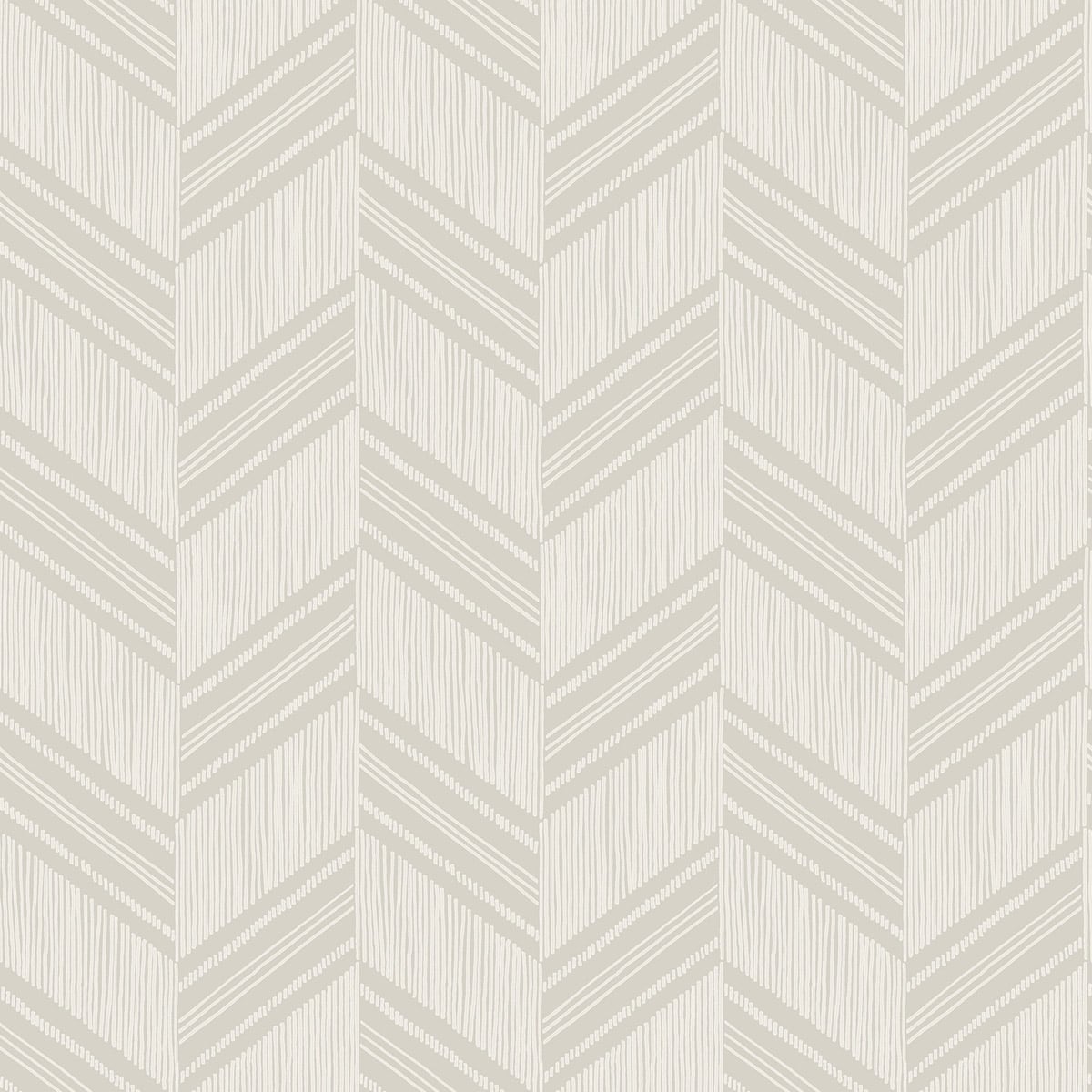 Seabrook Designs Boho Rhapsody Boho Chevron Stripe-Stringcloth Chevron Bohemian Grey Matte Sidewall - RY30405