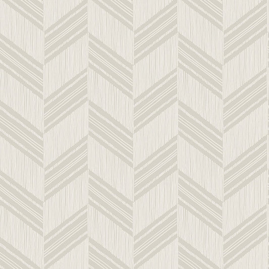 Seabrook Designs Boho Rhapsody Boho Chevron Stripe-Stringcloth Chevron Bohemian Grey Matte Sidewall - RY30405