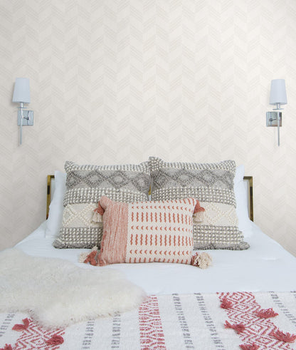 Seabrook Designs Boho Rhapsody Boho Chevron Stripe Chevron Bohemian Grey Matte  - RY30410