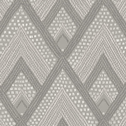 Seabrook Designs Boho Rhapsody Panama Boho Diamonds Geometric Bohemian Grey Matte  - RY30508