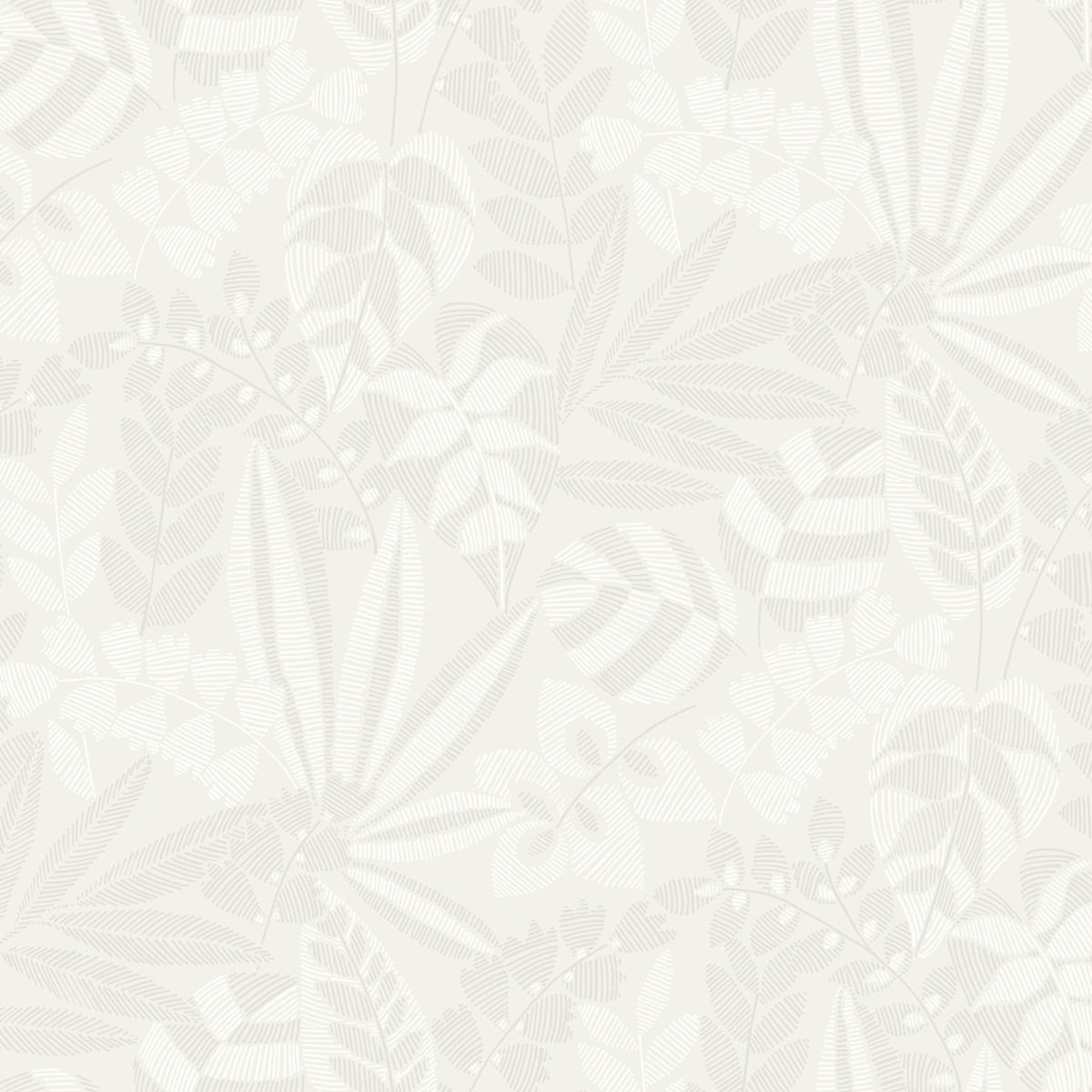 Seabrook Designs Boho Rhapsody Botanica Striped Leaves Botanical Bohemian Grey Matte Sidewall - RY30600