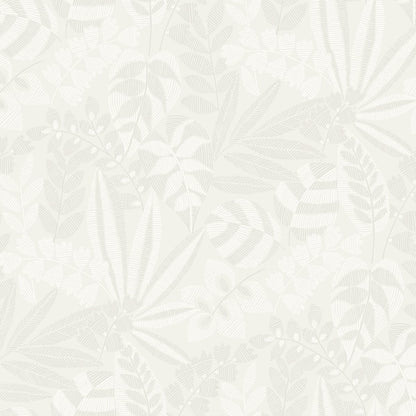 Seabrook Designs Boho Rhapsody Botanica Striped Leaves Botanical Bohemian Grey Matte  - RY30600