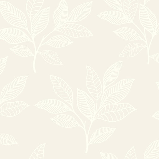 Seabrook Designs Boho Rhapsody Paradise Leaves Botanical Bohemian Beige Matte Sidewall - RY30820