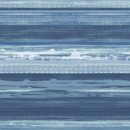 Seabrook Designs Boho Rhapsody Horizon Brushed Stripe Stripe Bohemian Blue Matte  - RY31302