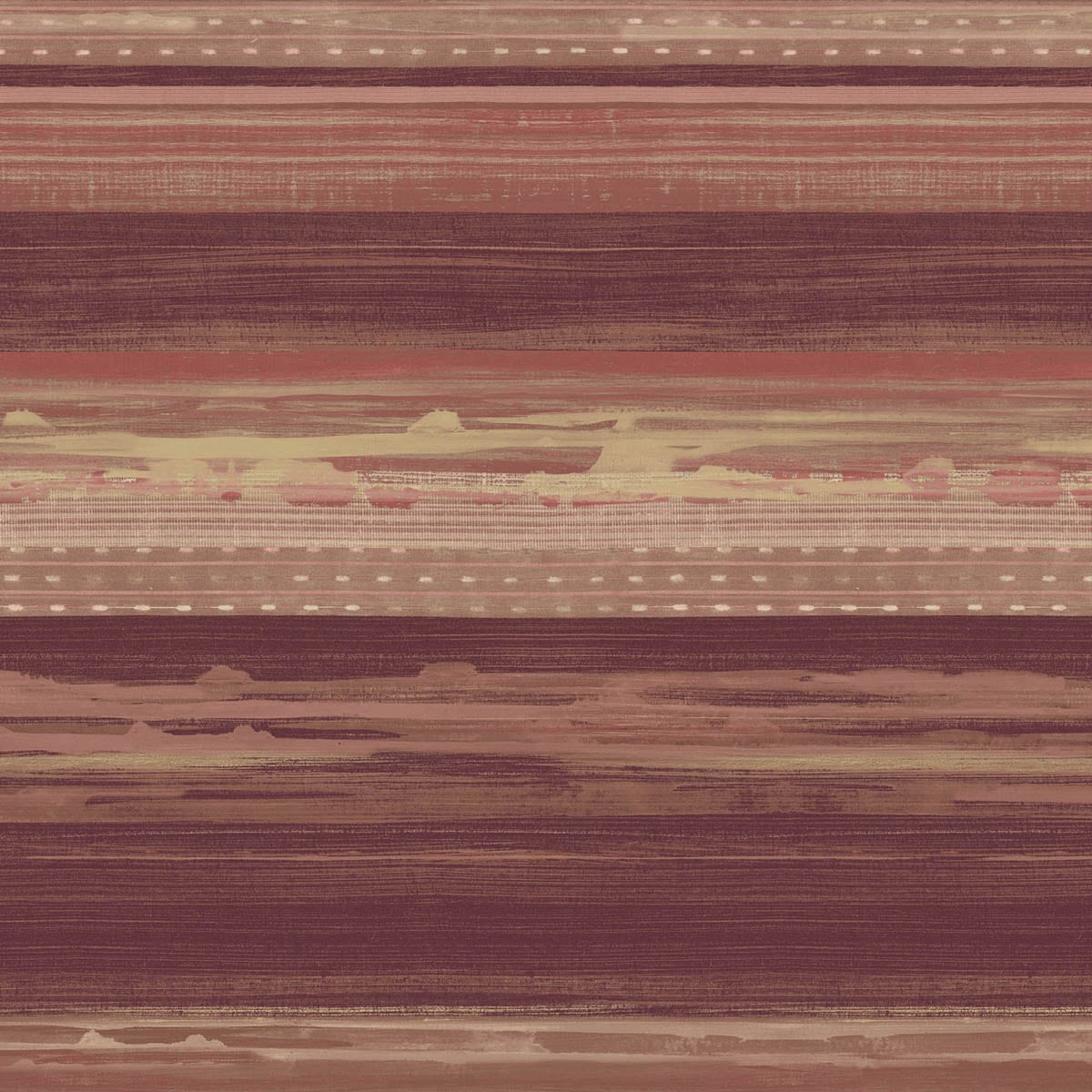 Seabrook Designs Boho Rhapsody Horizon Brushed Stripe Stripe Bohemian Red Matte Sidewall - RY31311