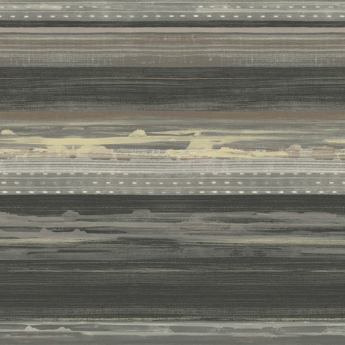 Seabrook Designs Boho Rhapsody Horizon Brushed Stripe Stripe Bohemian Black Matte Sidewall - RY31320