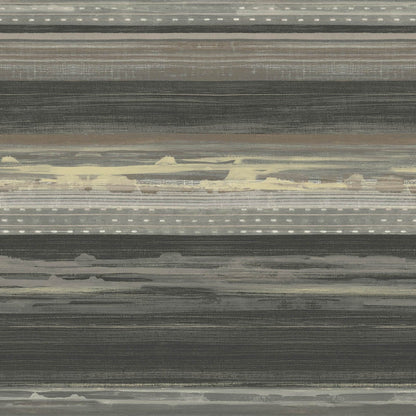 Seabrook Designs Boho Rhapsody Horizon Brushed Stripe Stripe Bohemian Black Matte  - RY31320