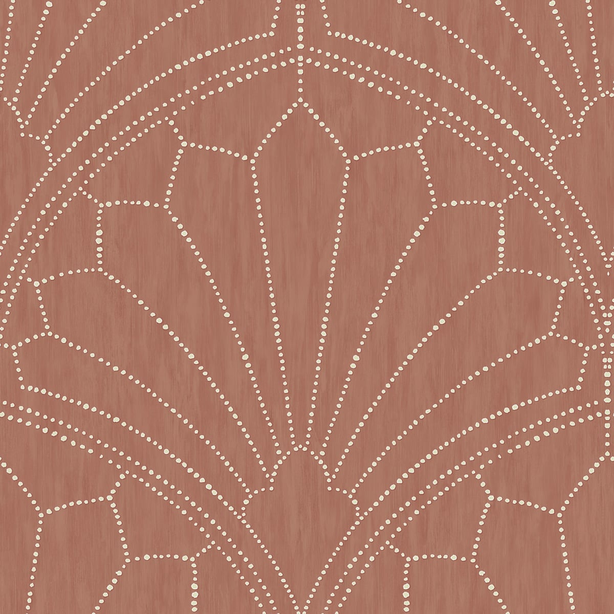 Seabrook Designs Boho Rhapsody Scallop Medallion Geometric Bohemian Red Matte Sidewall - RY31501