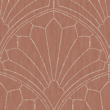 Seabrook Designs Boho Rhapsody Scallop Medallion Geometric Bohemian Red Matte  - RY31501