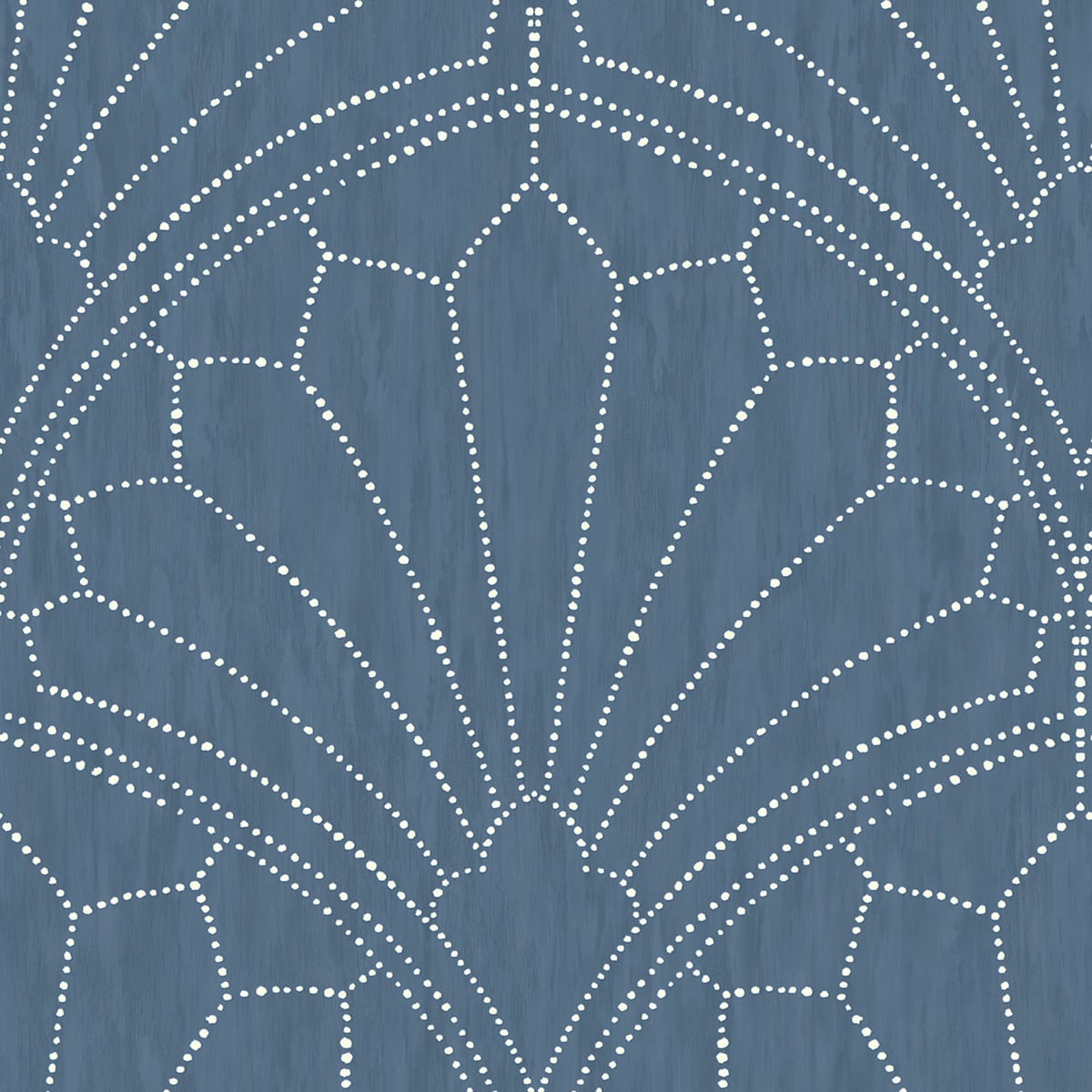 Seabrook Designs Boho Rhapsody Scallop Medallion Geometric Bohemian Blue Matte Sidewall - RY31502