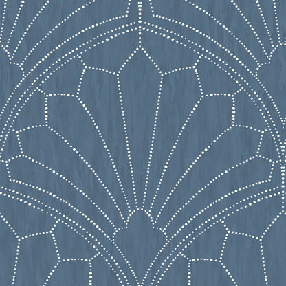 Seabrook Designs Boho Rhapsody Scallop Medallion Geometric Bohemian Blue Matte  - RY31502