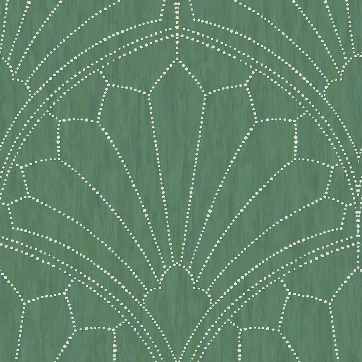 Seabrook Designs Boho Rhapsody Scallop Medallion Geometric Bohemian Green Matte Sidewall - RY31504