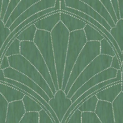 Seabrook Designs Boho Rhapsody Scallop Medallion Geometric Bohemian Green Matte  - RY31504