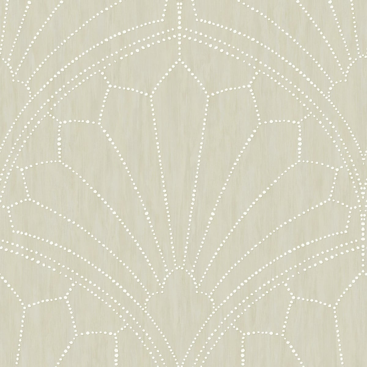 Seabrook Designs Boho Rhapsody Scallop Medallion Geometric Bohemian Beige Matte Sidewall - RY31505