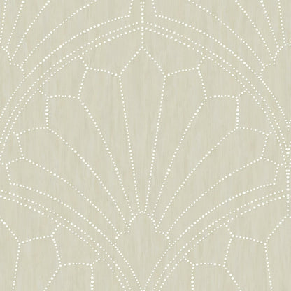 Seabrook Designs Boho Rhapsody Scallop Medallion Geometric Bohemian Beige Matte  - RY31505