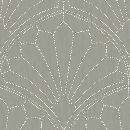 Seabrook Designs Boho Rhapsody Scallop Medallion Geometric Bohemian Grey Matte  - RY31515