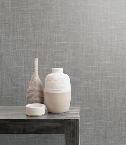 Neutral grey matte embossed vinyl decor on a rustic wood table.