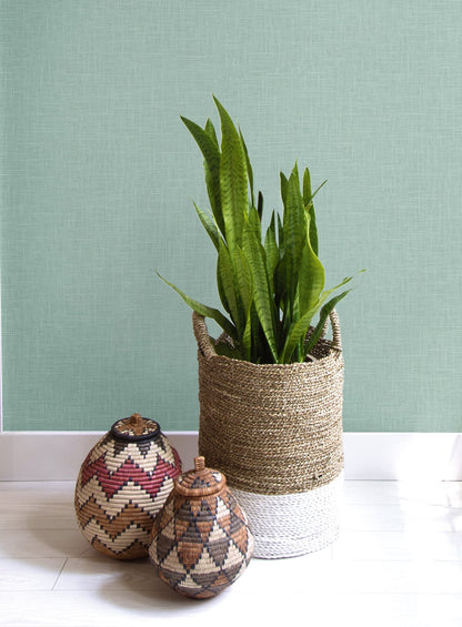 Seabrook Designs Boho Rhapsody Indie Linen Embossed Vinyl Embossed Vinyl Bohemian Teal Matte  - RY31724