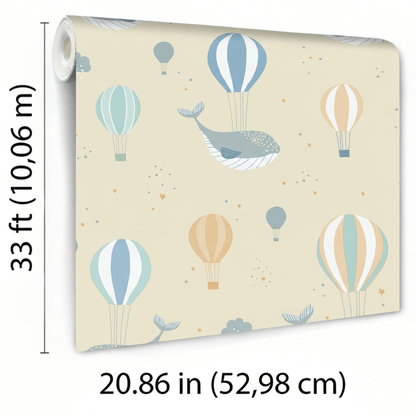 VEER DECOR Celestial Sea Yellow Wallpaper Kids;,Nurseries Kids Rooms, Nurseries Yellow  Wallpaper - VRSD02-62