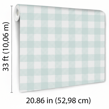 VEER DECOR Heritage Gingham Blue Wallpaper Kids;,Nurseries Kids Rooms, Nurseries Blue  Wallpaper - VRSD04-68