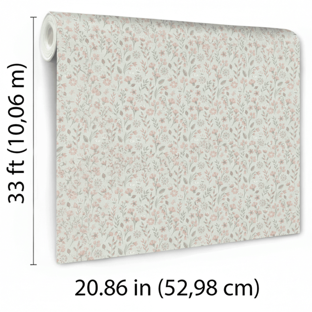 VEER DECOR Blushed Meadow Green Wallpaper Kids;,Nurseries Kids Rooms, Nurseries Green  Wallpaper - VRSD24-83