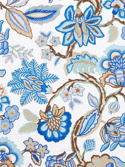 SCALAMANDRE  HILLSIDE CREWEL FABRIC BLUE WOOD   - S7 0001HILL NEW SKU # S7HILL0001