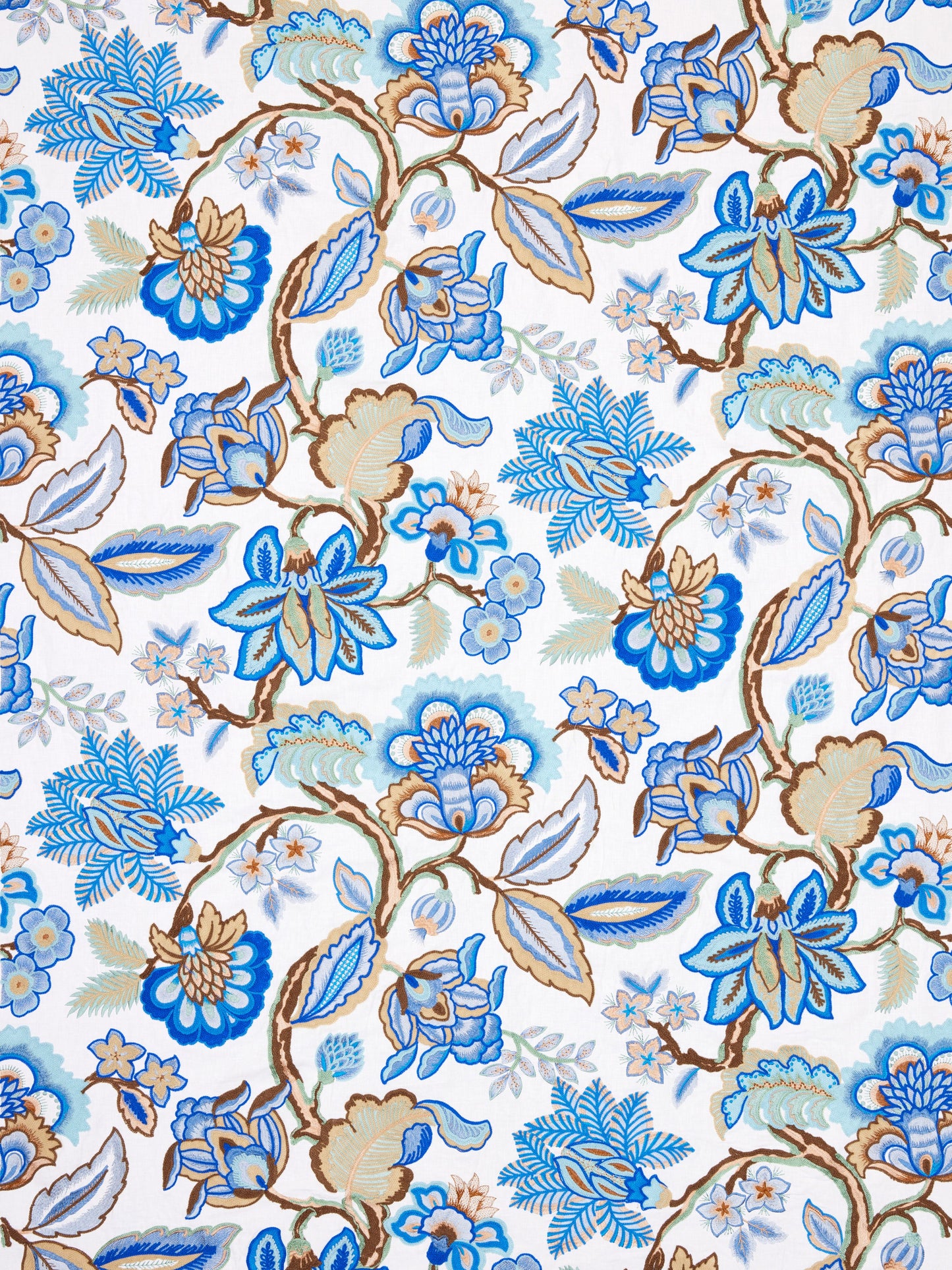 SCALAMANDRE  HILLSIDE CREWEL FABRIC BLUE WOOD   - S7 0001HILL NEW SKU # S7HILL0001