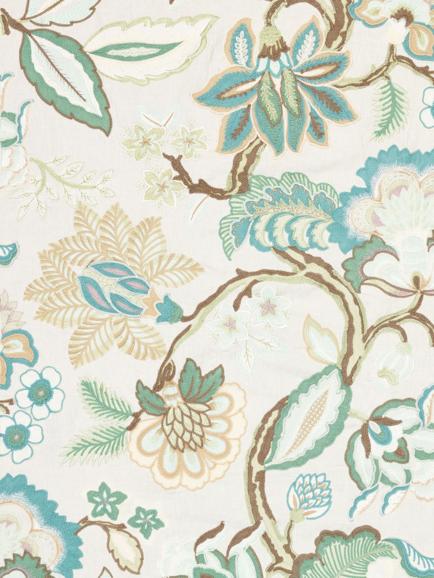 SCALAMANDRE  HILLSIDE CREWEL FABRIC CELADON   - S7 0002HILL NEW SKU # S7HILL0002