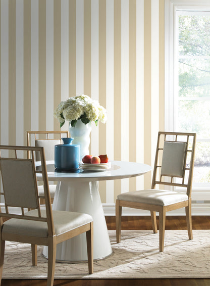 York Wallcoverings  3-in Stripe Tan Metallic Wallpaper  Stripes Metallics   - SA9177