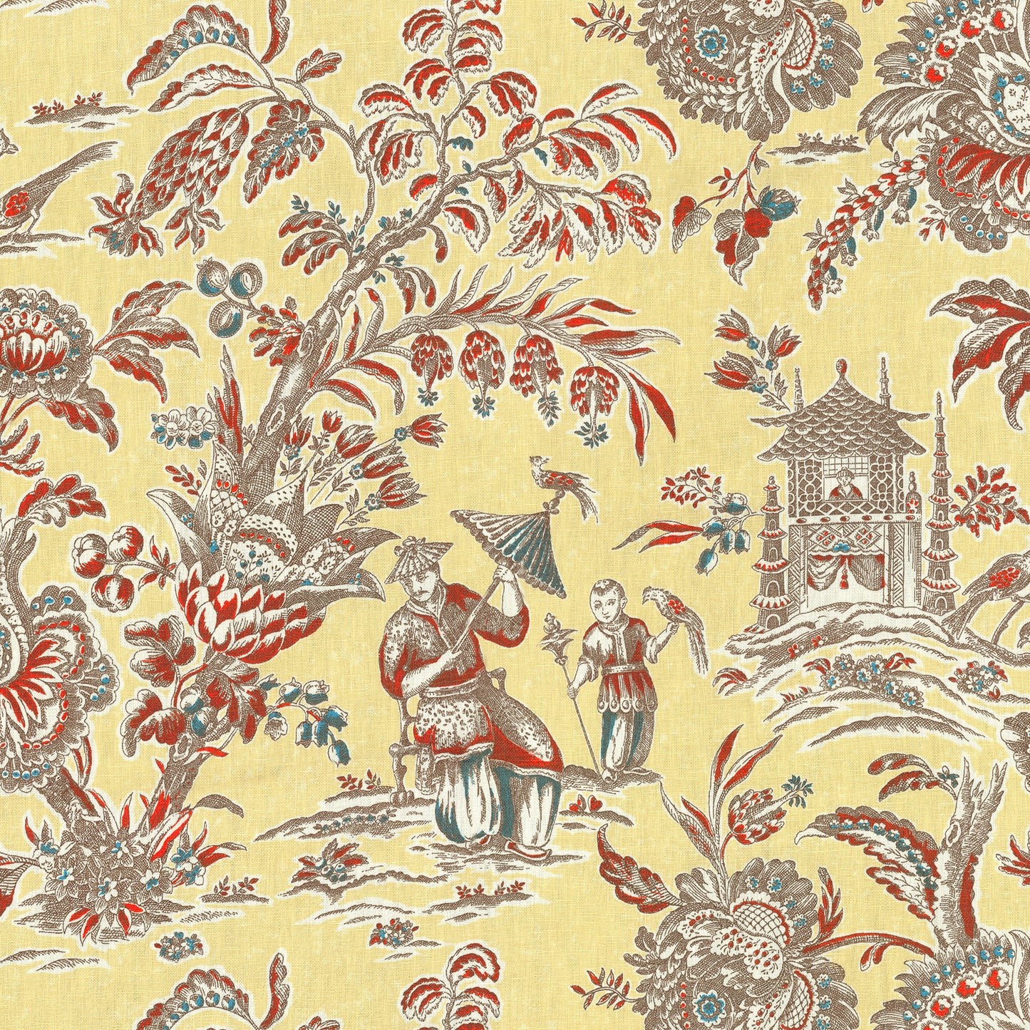 JF Fabrics SAGWA 13 Fabric Traditional,Transitional,Contemporary,Toile Yellow,Gold  Linen,Print,Linen Texture - 5731913 J6931