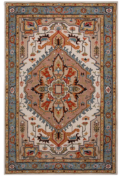Sapphire blue traditional rug, 9' x 12'.