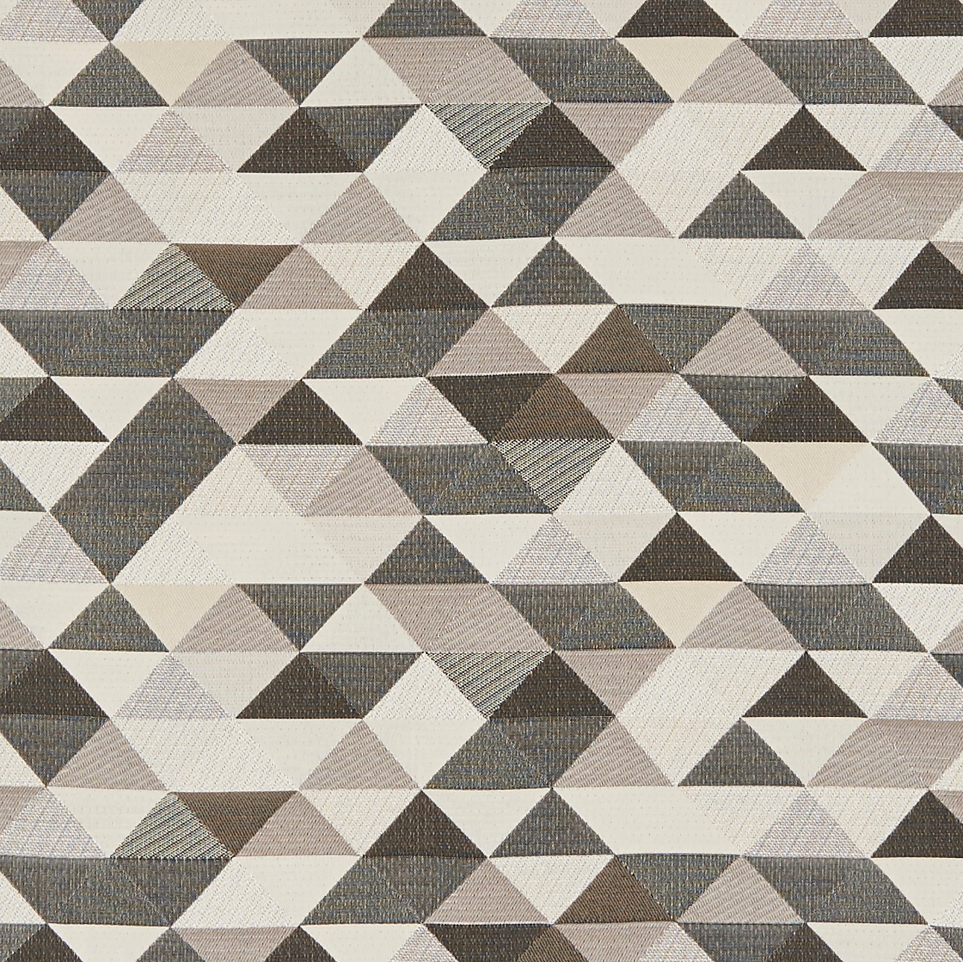 Salem geometric triangle textile in neutral beige, taupe and gray woven fabric.