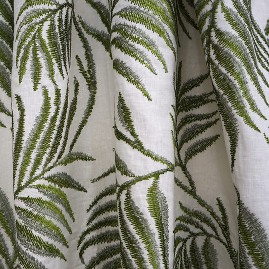 JF Fabrics JF Studio SALVINIA 73 Fabric Transitional,Contemporary,Floral Green  Embroidery,Linen,Texture,Linen Texture - 7630273 SJ101