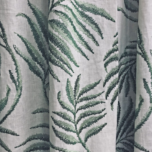 JF Fabrics JF Studio SALVINIA 74 Fabric Transitional,Contemporary,Floral Green  Embroidery,Linen,Texture,Linen Texture - 7630274 SJ101