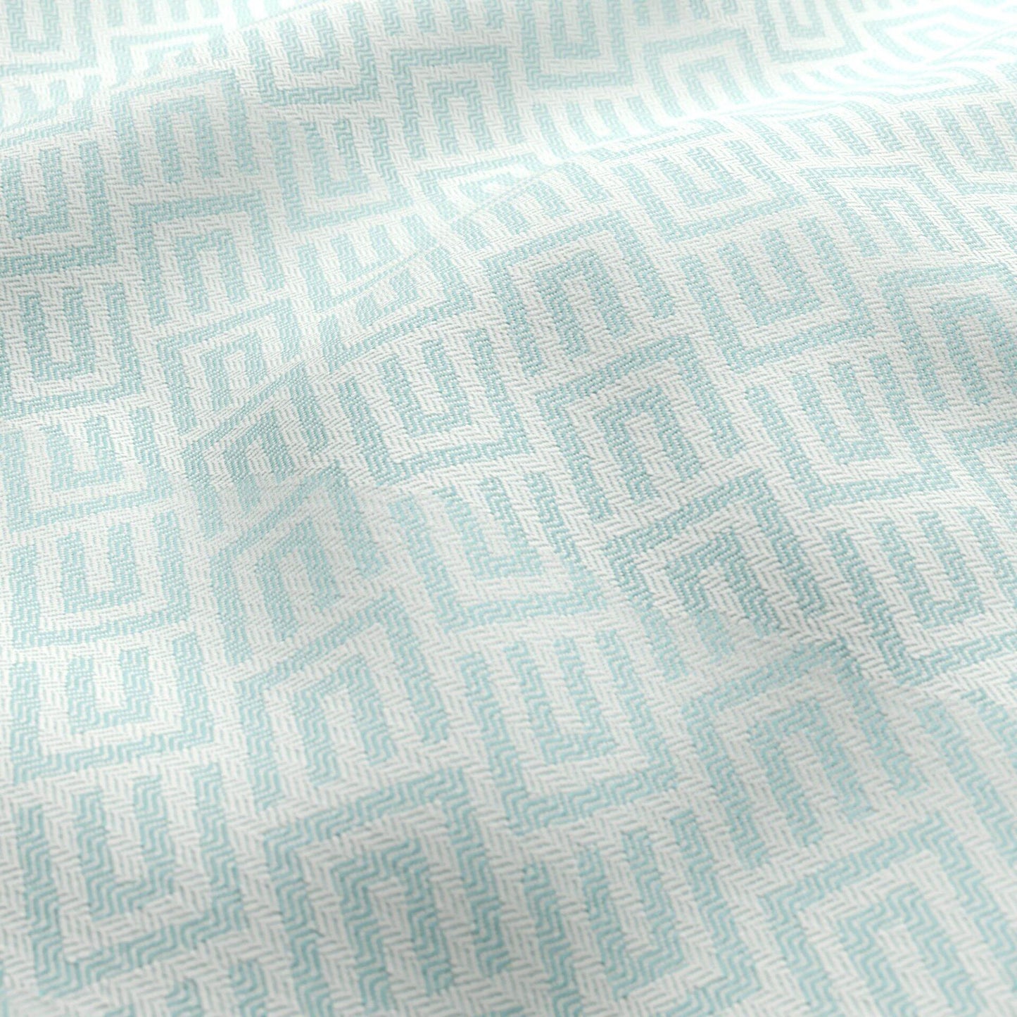 JF Fabrics FibreGuard Outdoor SANDCASTLE 61 Fabric Geometric Aqua, Blue, White  Outdoor, Jacquard - 9845561 J9651