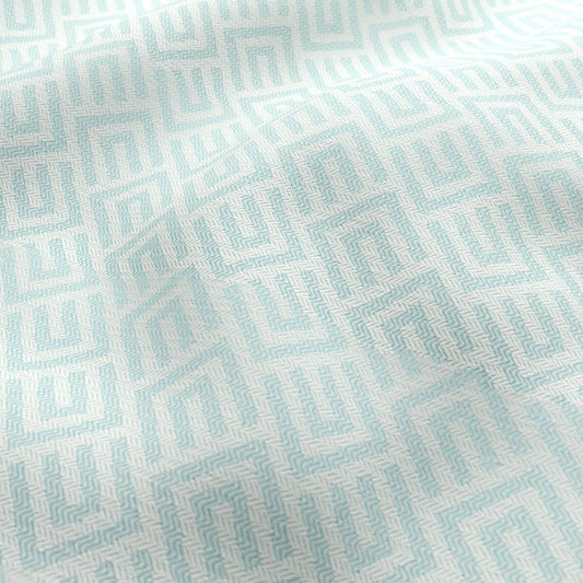JF Fabrics FibreGuard Outdoor SANDCASTLE 61 Fabric Geometric Aqua, Blue, White  Outdoor, Jacquard - 9845561 J9651