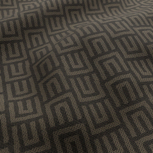 JF Fabrics FibreGuard Outdoor SANDCASTLE 98 Fabric Geometric Black, Brown  Outdoor, Jacquard - 9845598 J9651